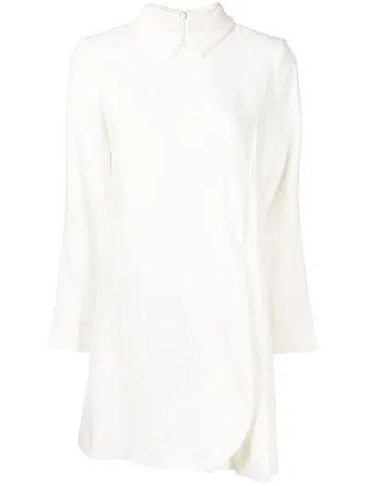 Paule Ka Pleated-panel Shift Dress In White