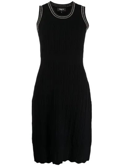 Paule Ka Sleeveless Lurex Mini Dress In Black