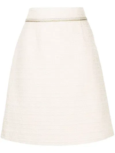 Paule Ka Tweed A-line Skirt In Weiss