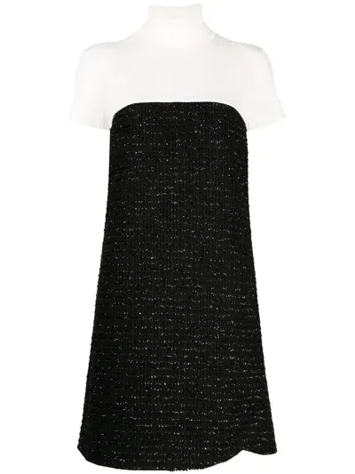 Paule Ka Tweed Lurex Mini Dress In Black