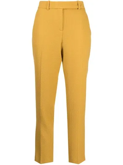 Paule Ka Virgin Wool Tapered Trousers In Yellow