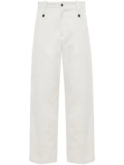 Paura Kyros Cotton Straight-leg Trousers In 101 Ice