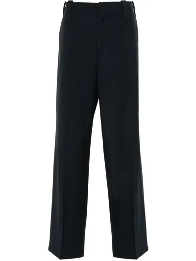 Paura Kyros Wool Tailored Trousers In 324 Dark Blue