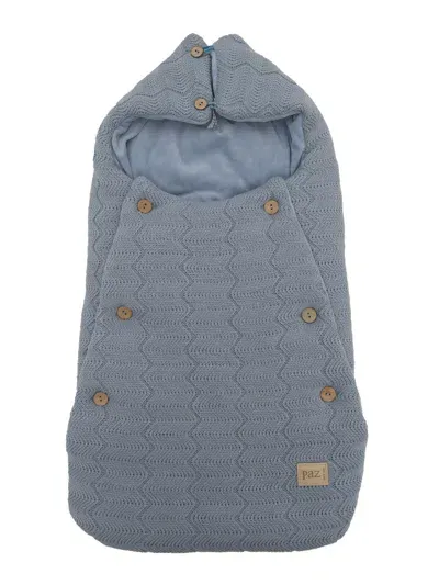 Paz Rodriguez Knit Newborn Baby Cocoon "pardal" In Blue