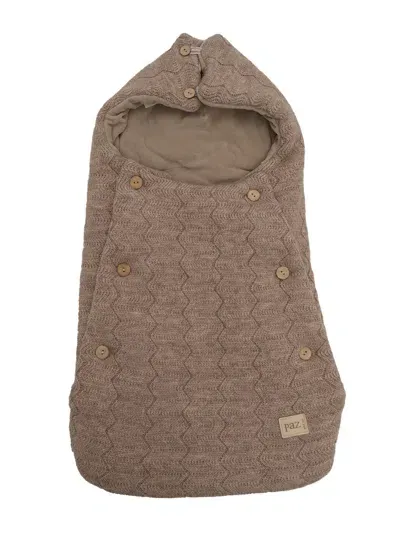 Paz Rodriguez Knit Newborn Baby Cocoon "pardal" In Brown