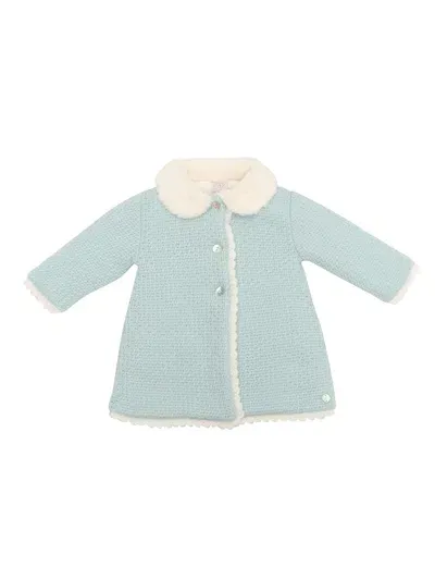 Paz Rodriguez Knit Newborn Coat "ruise�or" In Green