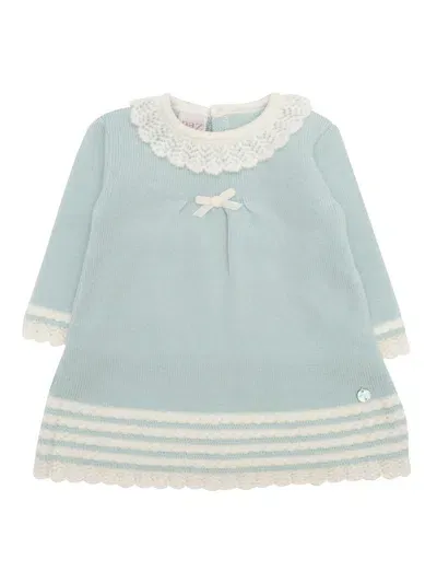 Paz Rodriguez Knit Newborn Dress "ruise�or" In Green