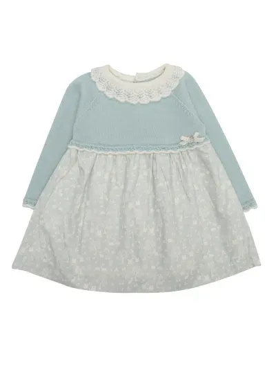 Paz Rodriguez Babies' Knit Newborn Dress "ruise�or" In Green