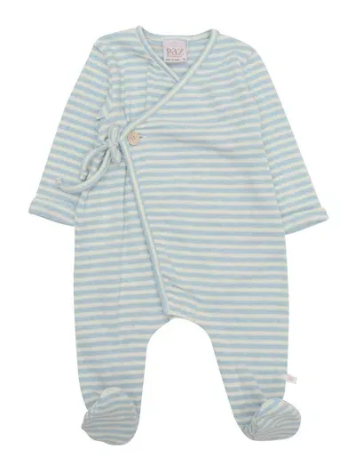 Paz Rodriguez Knit Newborn Romper "peterpan" In Blue