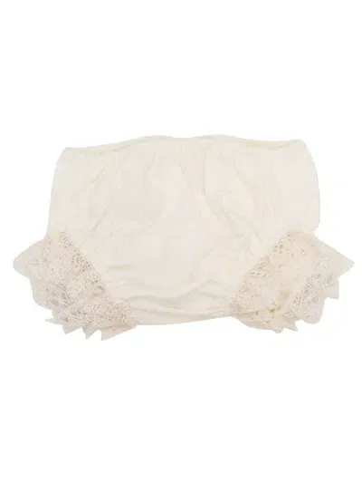 Paz Rodriguez Woven Newborn Bloomers "paz Oi 24-25" In White