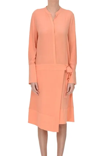 Pdr Phisique Du Role Crepè Wrap Dress In Peach