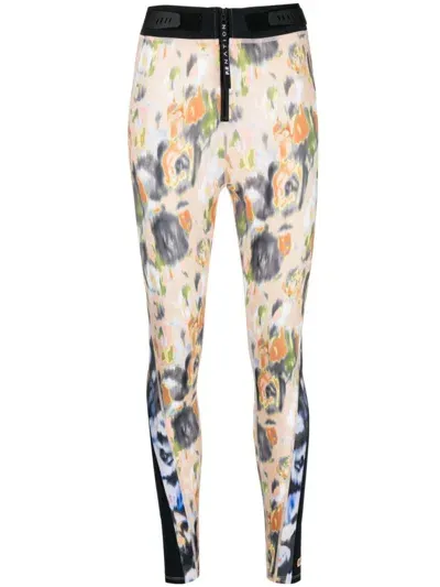 P.e Nation Womens Floral Light Print Visualise Graphic-print Recycled Nylon-blend Leggings In Neutrals