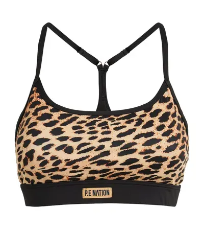 P.e Nation Power Move Sports Bra In Animal Print