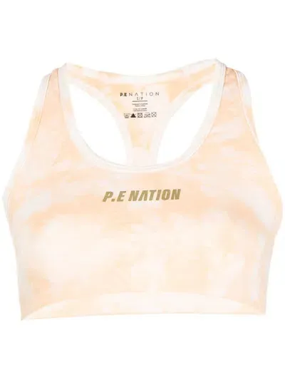 P.e Nation Tie-die Sports Bra In Orange