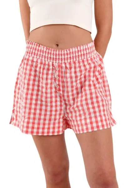 Peachaus Lomandra Ethical-cotton Pajama Shorts In Canyon Peach