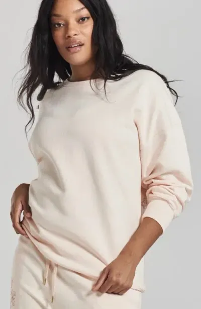 Peachaus Salix Blossom-embroidered Ethical-cotton Sweatshirt In Shoreline Peach