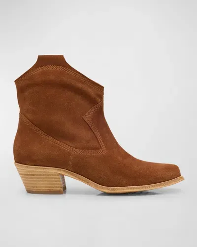 Pedro Garcia Bristol Suede Cowboy Booties In Spice