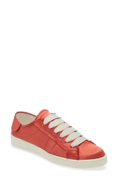 Pedro Garcia Persy Satin Sneaker In Rubine Satin