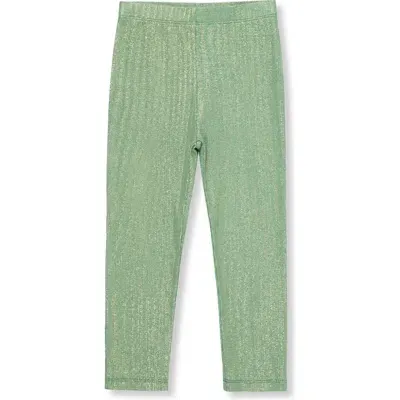 Peek Aren't You Curious Kids' Lara Glitter Stretch Cotton Leggings In Green