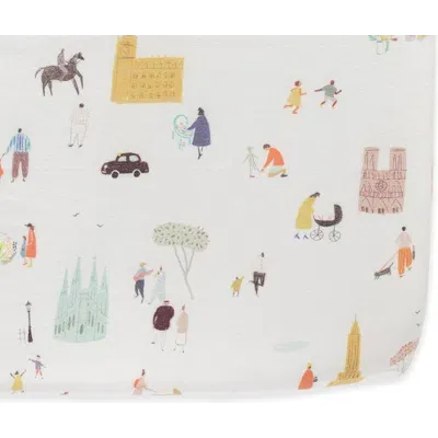 Pehr Kids'  Bunny Hop Organic Cotton Crib Sheet In Explore The World