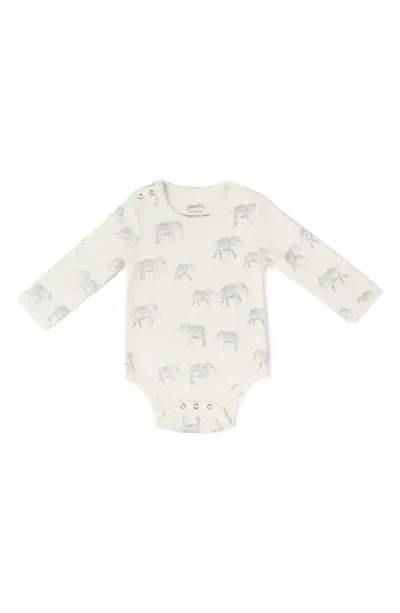 Pehr Babies' Follow Me Elephant Organic Cotton Bodysuit