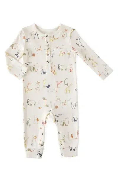 Pehr Babies' Henley Pocket Organic Cotton Romper In Beige