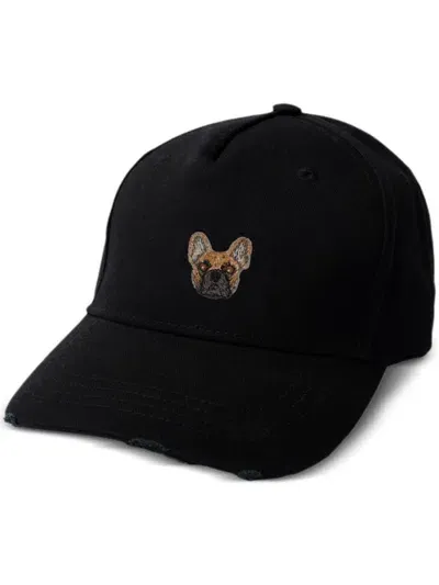 Pelo Foundation Bouledogue-patch Cotton Cap In Black