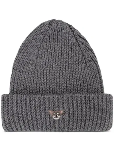 Pelo Foundation Dog-appliqué Beanie In Grey