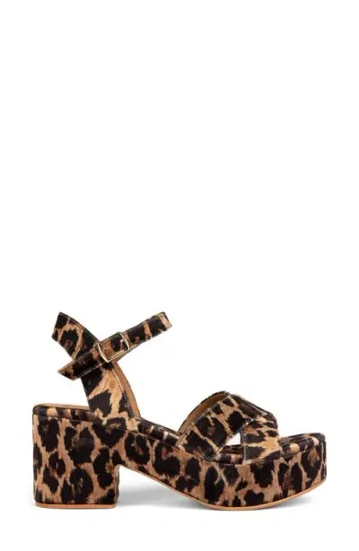 Penelope Chilvers Azalea Ankle Strap Platform Sandal In Brown