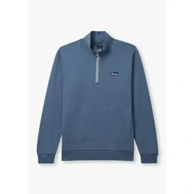 Penfield Mens Washed Funnel Sweatshirt In Blue Horizon