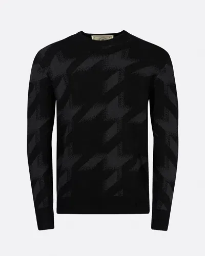 Perfect Moment Cole Crew Neck Sweater Xxl In Black-houndstooth