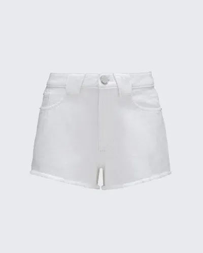 Perfect Moment Denim Cotton Mini Shorts In White