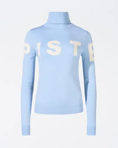 Perfect Moment Piste Merino Wool Sweater Xl In Bluebird-blue