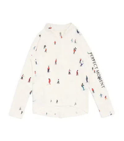 Perfect Moment Kids' Ski Print Thermal Top In White