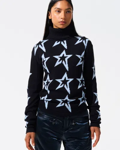 Perfect Moment Star Dust Merino Wool Sweater In Navy