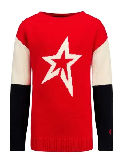 Perfect Moment Kids' Star Sweater In Red