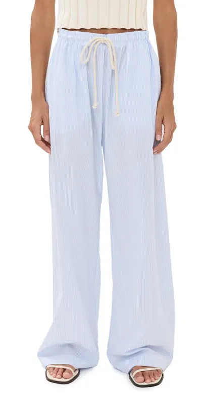 Perfectwhitetee Andi Cotton Poplin Pants Pinstripe