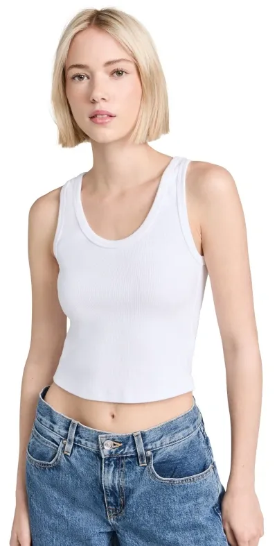 Perfectwhitetee Structured Rib Bra Friendly Tank White