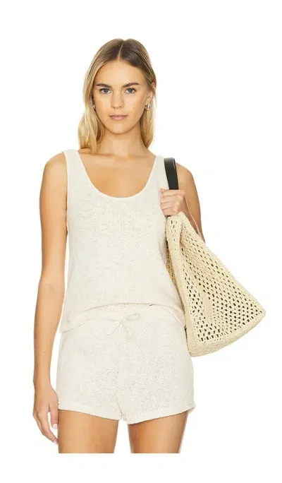 Perfectwhitetee Cotton Slub Mesh Tank Top In 내추럴