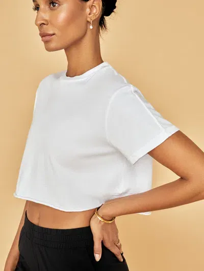 Perfectwhitetee Courtney Crop Tee In White