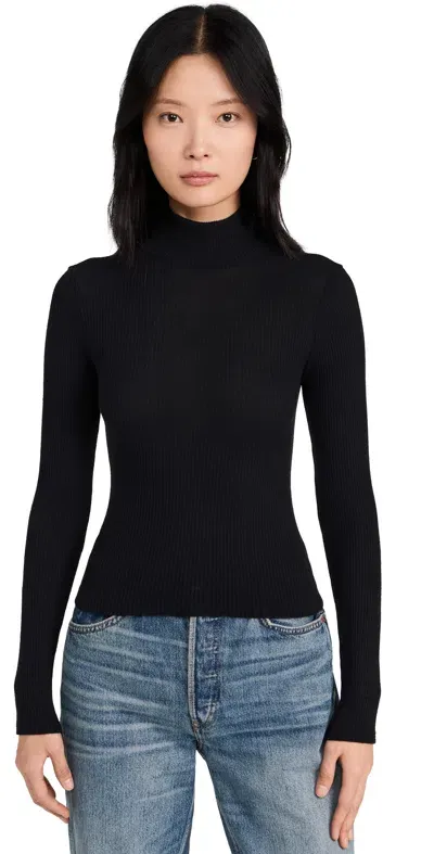 Perfectwhitetee Noelle Rib Turtleneck True Black