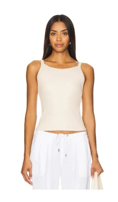 Perfectwhitetee Rib Tank Top In Cream