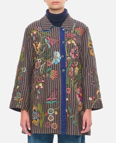 Péro Embroidered Double Face Jacket In Multicolor