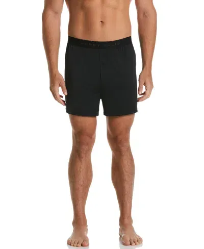 Perry Ellis Men's 3-pack Black Solid Luxe Boxer Short, Size Small, Polyester/spandex, Regular