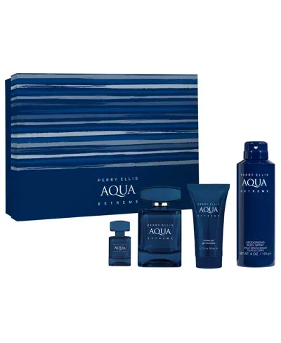 Perry Ellis Men's 4-pack Aqua Extreme Fragrance Gift Set In Assorted,blue