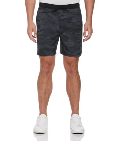 Perry Ellis Men's 7" Printed Short In Caviar,black