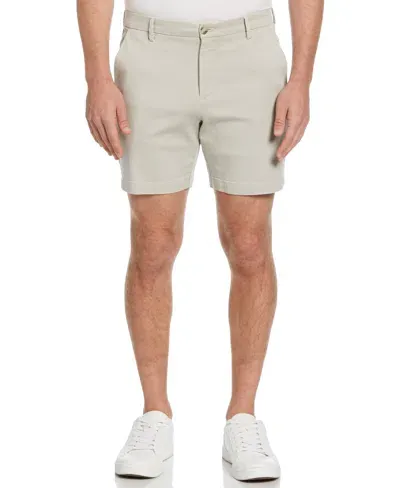 Perry Ellis Men's 7" Stretch Dyed Solid Twill Short In Moonstruck,beige