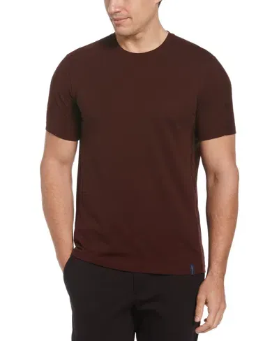 Perry Ellis Men's Big And Tall Texture Block T-shirt In Bitter Chocolate,brown