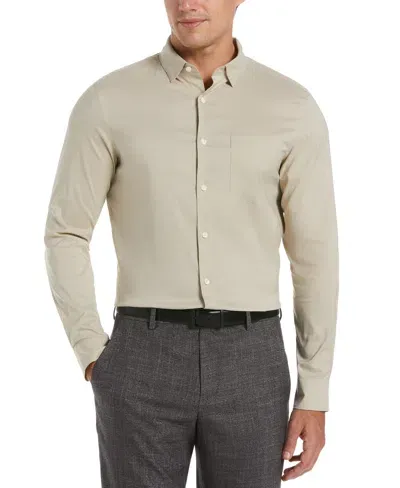 Perry Ellis Men's Big And Tall Total Stretch Heather Shirt In Abbey Stone,beige