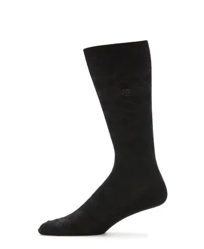 Perry Ellis Men's Diamond Stitch Logo Socks In Black